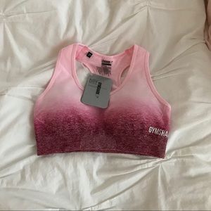 Gymshark Ombré Seamless Sports Bra—Chalk Pink/Beet